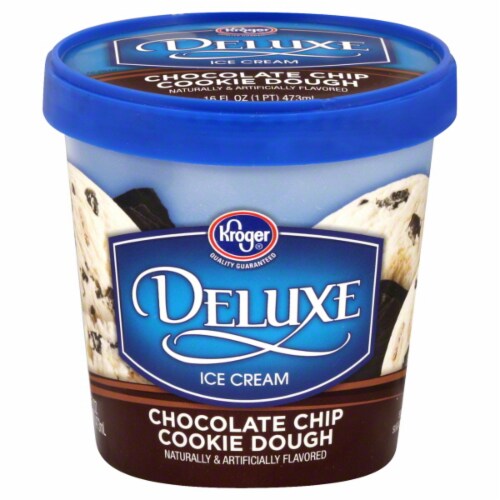 Kroger® Deluxe Chocolate Chip Cookie Dough Ice Cream Perspective: front
