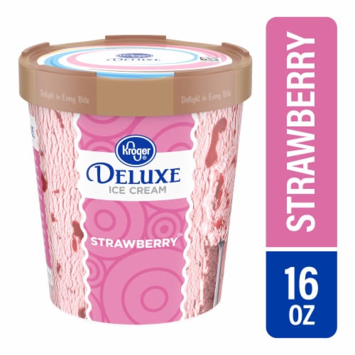 Kroger® Deluxe Strawberry Ice Cream Tub Perspective: front