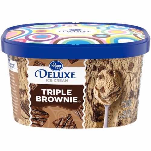 Kroger® Deluxe Triple Brownie Ice Cream Tub, 48 oz - Kroger