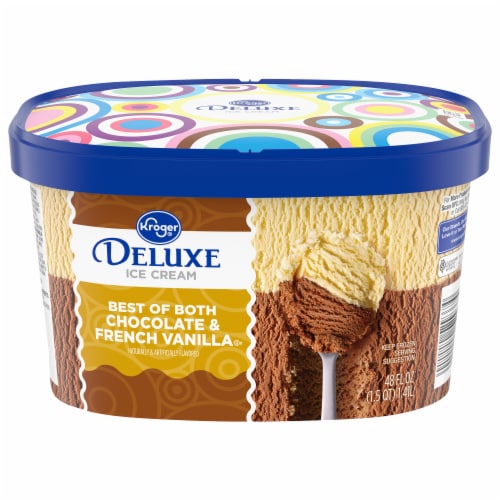 Kroger® Deluxe Best of Both Chocolate & French Vanilla Ice Cream Tub, 48 oz  - Fry's Food Stores