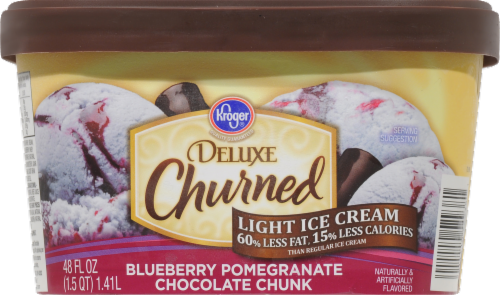 Kroger® Deluxe Churned Light Blueberry Pomegranate Chocolate Chunk Ice Cream Perspective: front