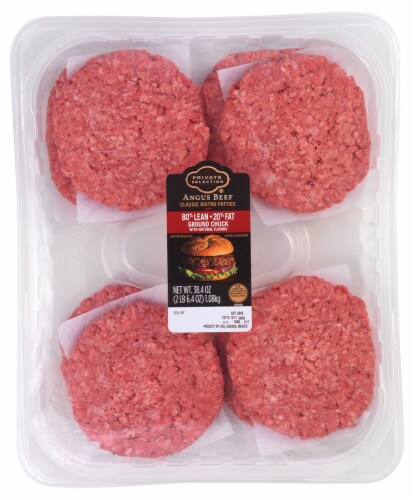 Private Selection™ 80% Lean 20% Fat Angus Patties Perspective: front