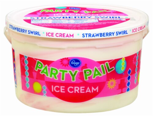 Kroger® Party Pail Strawberry Swirl Ice Cream Perspective: front