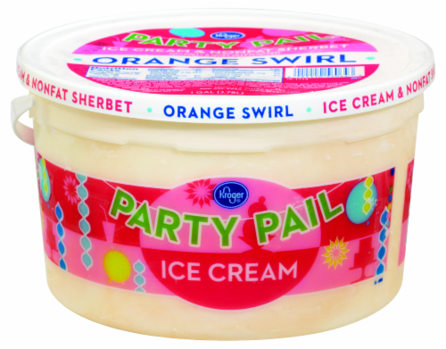 Kroger® Party Pail Orange Swirl Ice Cream Perspective: front