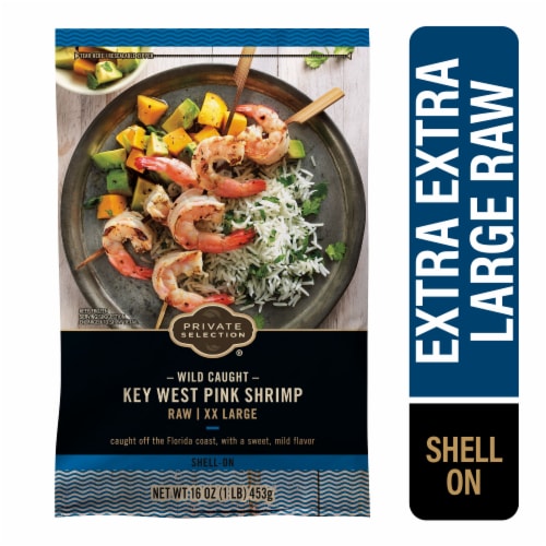 Private Selection® Key West Pink Extra Extra Large Raw Shrimp Shell-On Perspective: front
