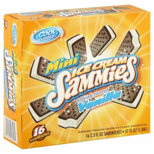 Kroger® Cool Classics Vanilla Mini Ice Cream Sammies Perspective: front