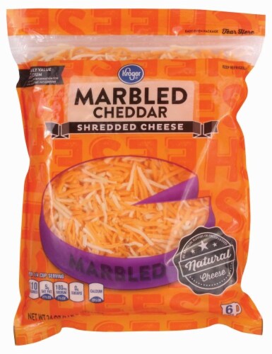 Kroger® Shredded Marble Cheddar Cheese Perspective: front