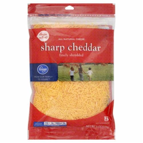 Kroger® Fancy Shredded Sharp Cheddar Cheese Perspective: front
