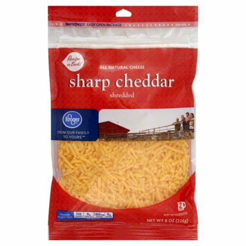 Kroger® Shredded Sharp Cheddar Cheese Perspective: front