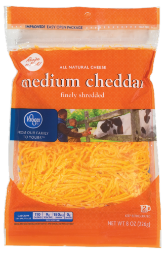 Kroger® Fancy Shredded Medium Cheddar Cheese Perspective: front