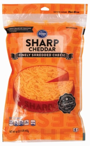 Kroger® Finely Shredded Sharp Cheddar Cheese Perspective: front