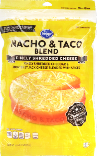 Kroger® Finely Shredded Nacho & Taco Blend Cheese Perspective: front