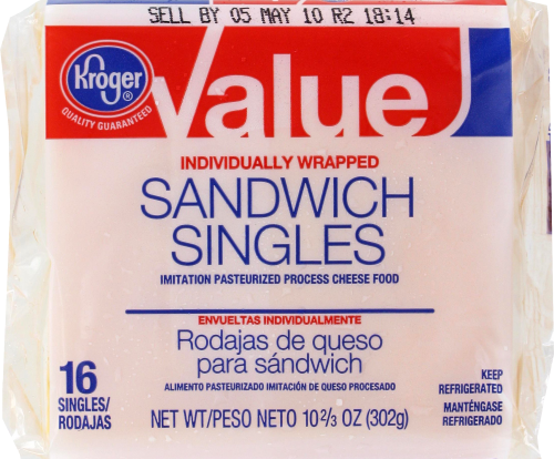 Kroger® Value Imitation Cheese Individually Wrapped Slices Perspective: front