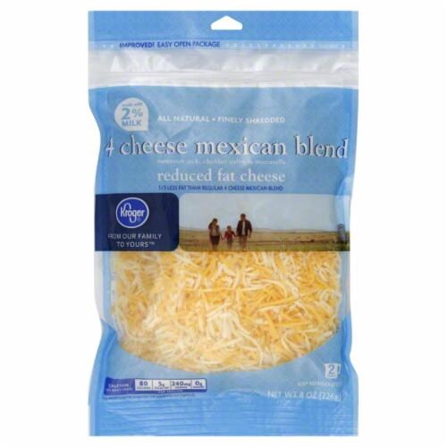 Kroger® 4 Cheese Mexican Blend Shredded Reduced Fat Cheese Perspective: front