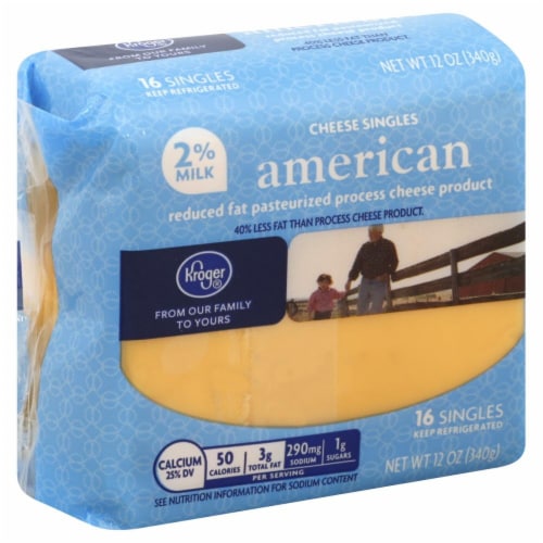Kroger® Reduced Fat American Cheese Singles Perspective: front