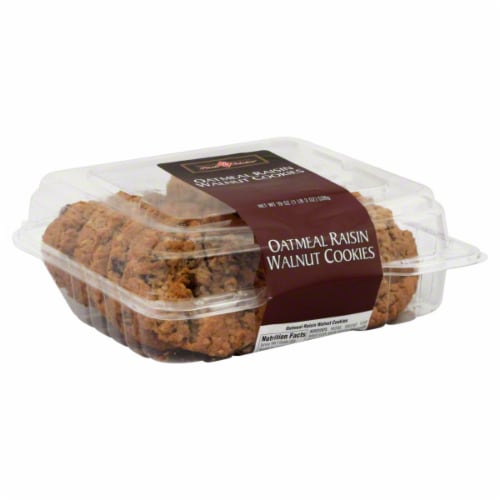 Private Selection Oatmeal Walnut Raisin Cookies Perspective: front