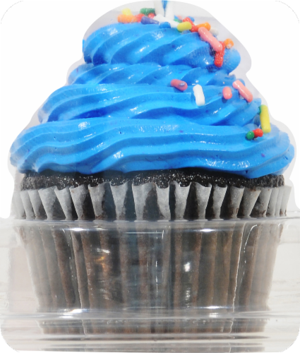 Whipped Satin Chocolate Cupcake With Icing Perspective: front