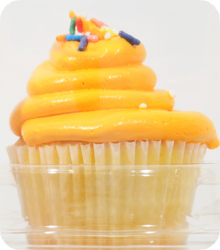 Whipped Satin Yellow Cupcake With Icing Perspective: front
