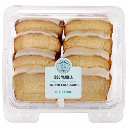Bakery Fresh Goodness Vanilla Iced Sliced Vanilla Loaf Cake Perspective: front