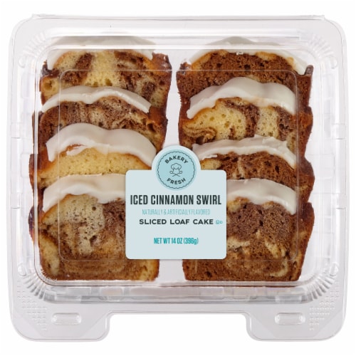 Bakery Fresh Goodness Iced Sliced Cinnamon Swirl Loaf Cake Perspective: front