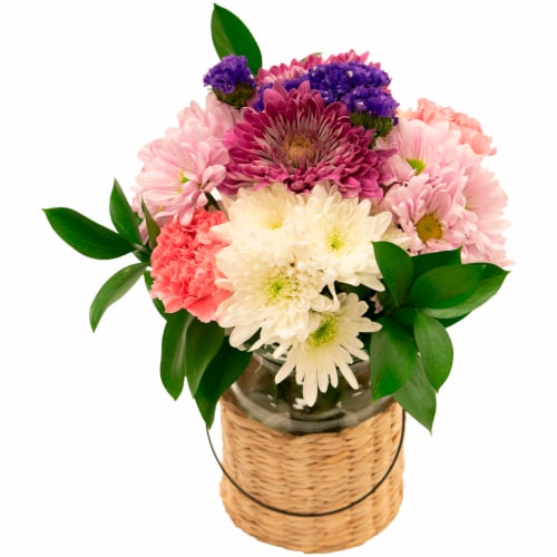 Bloom Haus Flower Arrangement in a Basket Perspective: front