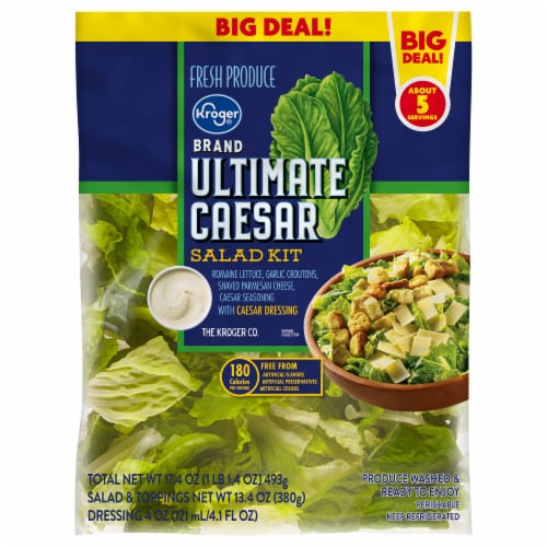 Kroger® Ultimate Caesar Salad Kit Bag BIG Deal! Perspective: front
