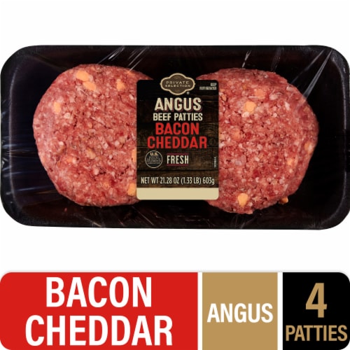 Private Selection® Bacon Cheddar Angus Beef Patties Perspective: front