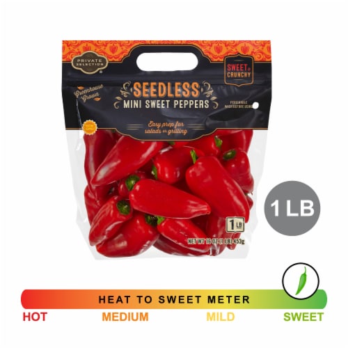 Private Selection® Mini Sweet Seedless Peppers 1 lb Bag Perspective: front
