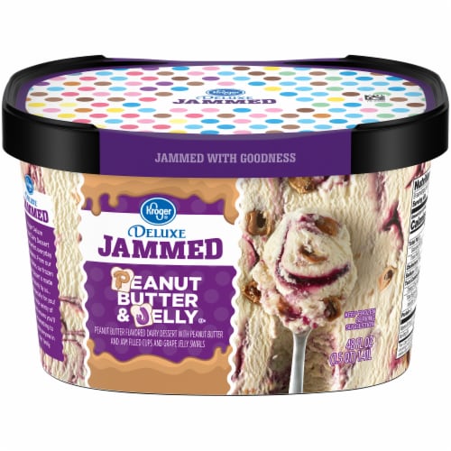 Kroger 174 Deluxe Jammed Peanut Butter amp Jelly Ice Cream 48 fl oz Smith 