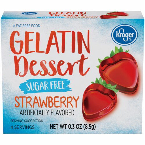 Kroger® Sugar Free Strawberry Flavored Gelatin Dessert Perspective: front
