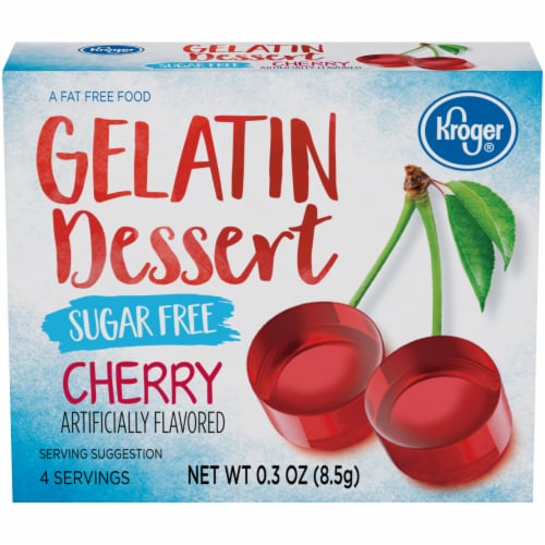 Kroger® Sugar Free Cherry Flavored Gelatin Dessert Perspective: front