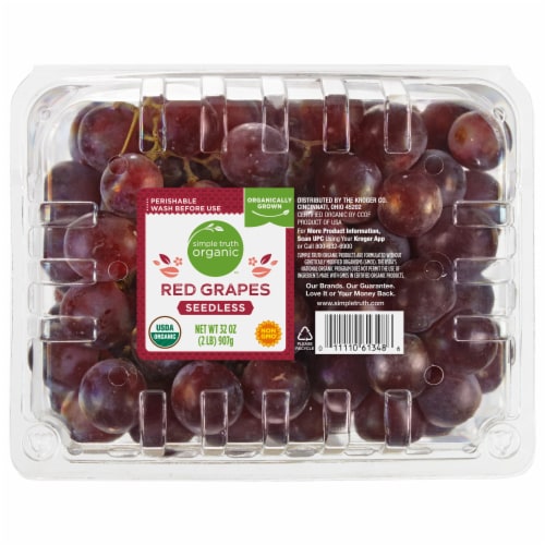 Simple Truth Organic™ Clamshell Seedless Red Grapes Perspective: front
