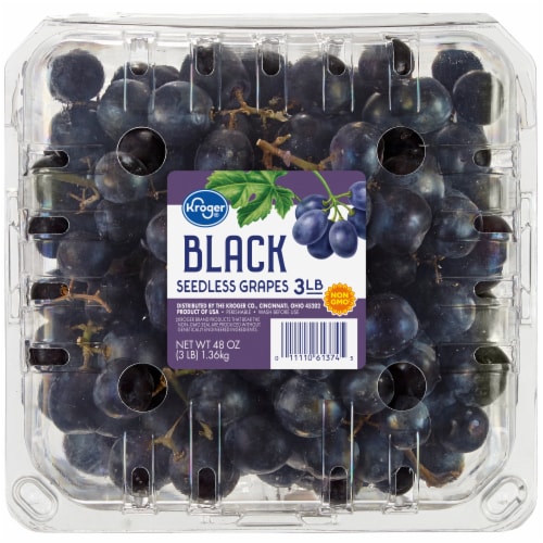 Kroger® Clamshell Seedless Black Grapes Perspective: front