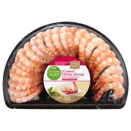 Simple Truth™ Cooked White Shrimp with Cocktail Sauce Perspective: front