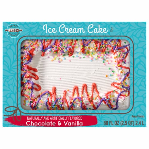 Bakery Fresh Goodness Chocolate and Vanilla Ice Cream Cake Perspective: front