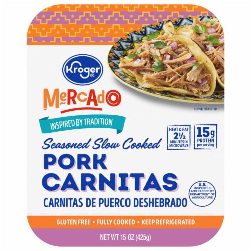 Kroger® Mercado Seasoned Slow Cooked Pork Carnitas Perspective: front
