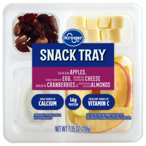 Kroger® Apples Egg Cheese Cranberries & Almonds Snack Tray Perspective: front