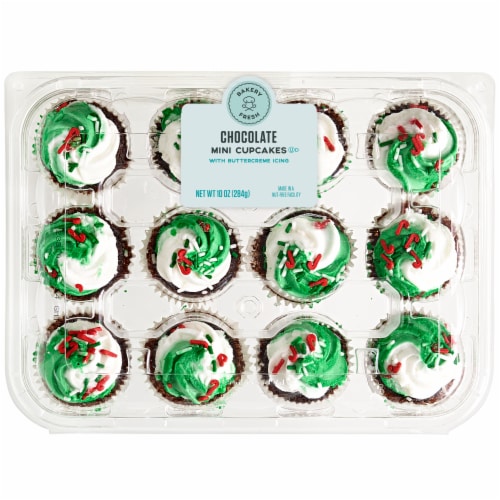 Bakery Fresh Christmas Cupcakes Perspective: front
