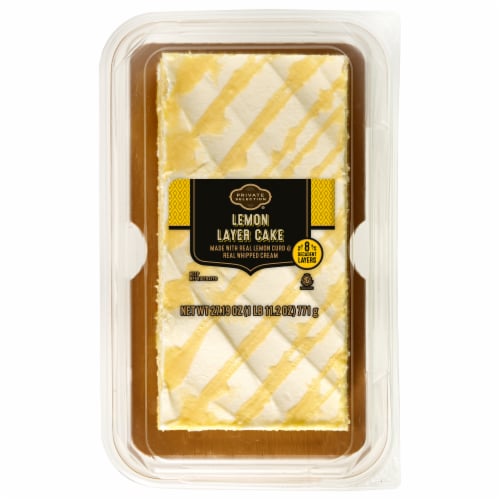 Private Selection® 3-Layer 8"x4" Lemon Bar Cake, 27.19 oz Perspective: front