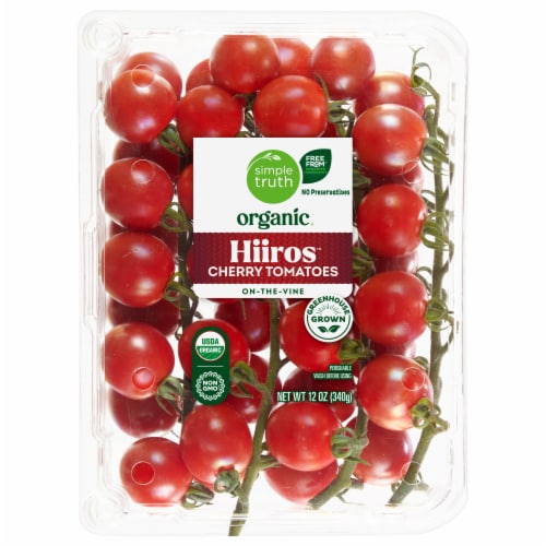 Simple Truth Organic® Hiiros Fresh Cherry Tomatoes On The Vine Perspective: front