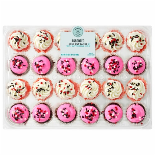 Bakery Fresh Mini Valentine's Day Cupcakes Perspective: front