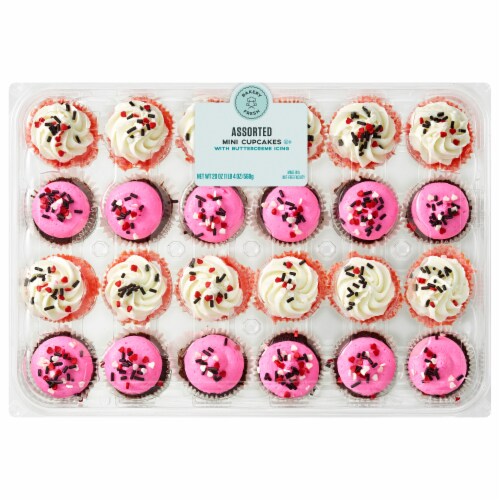 Bakery Fresh Mini Valentine's Day Cupcakes Perspective: front