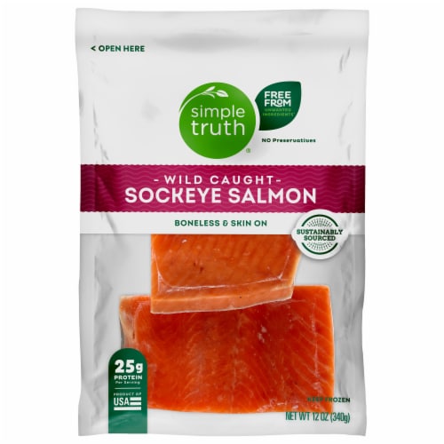 Simple Truth® Wild Caught Sockeye Salmon Portions Frozen Skin On Perspective: front