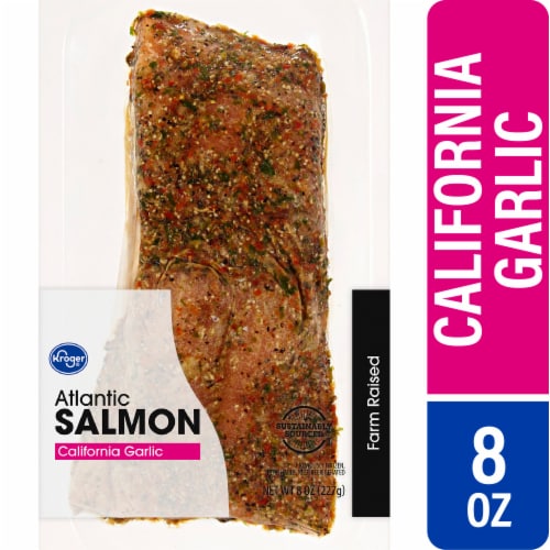 Kroger® Farm Raised Atlantic Salmon Fillet California Garlic Perspective: front