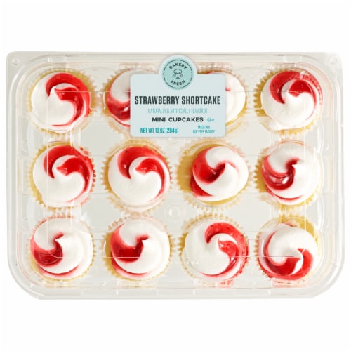 Bakery Fresh Strawberry Shortcake Mini Cupcakes Perspective: front