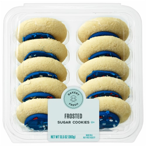 Bakery Fresh Patriotic Vanilla Frosted Cookies Perspective: front