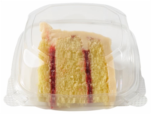 Private Selection Cream Cheese Raspberry Cake Slice Perspective: front