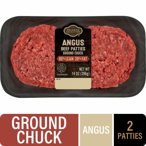 Private Selection® 80/20 Angus Ground Beef Chuck Patties Perspective: front