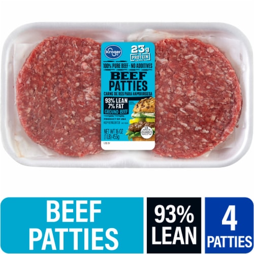 Kroger® 93/7 Ground Beef Patties Perspective: front