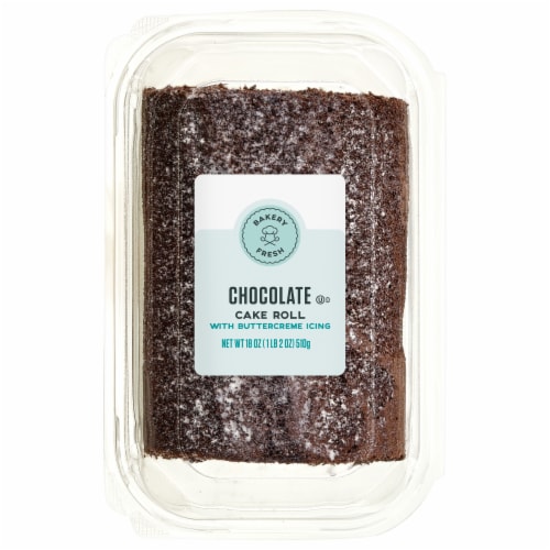 Bakery Fresh Chocolate Cake Roll Iced Perspective: front